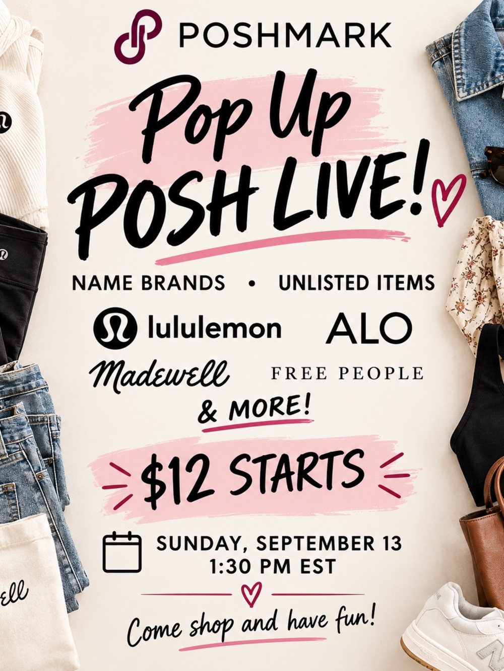 Poshmark Pop Up Love-$12 starts -September 13th 1:30pm EST